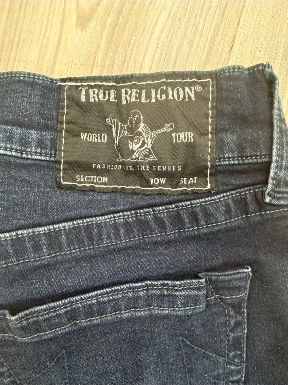 True Religion Dark Wash Rocco Relaxed Skinny Denim Jeans.  Sz 33